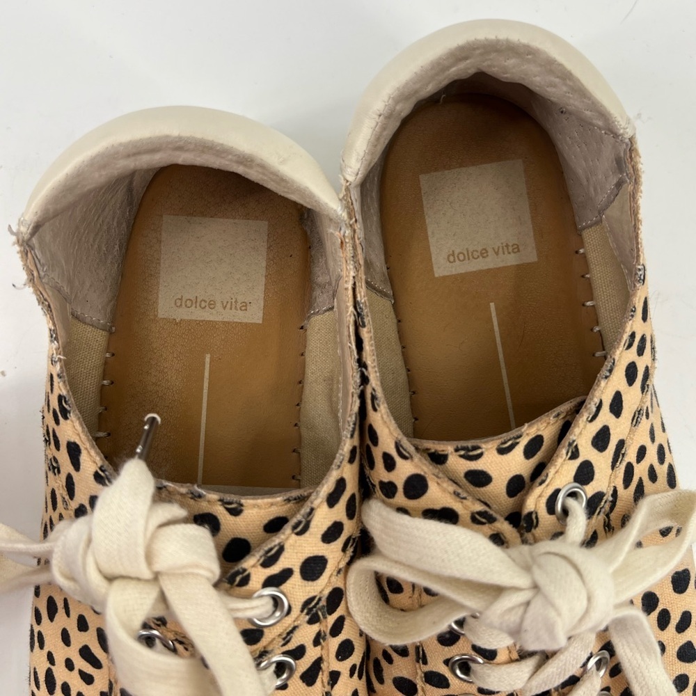 Dolce Vita Morris Tan and Black Leopard Print Canvas Espadrille Sneakers 7.5 - Picture 7 of 9